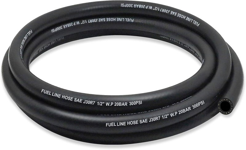ZONBANG 1/2 Fuel Line, NBR Rubber 1/2 Fuel Hose Nylon Braided, Fuel Line Hose for Automotive Vehicles(5FT) - Image 1